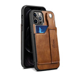 Case For iPhone Luxury Leather Wallet Cover With Wrist Strap Stand Feature Credit Cards Pocket