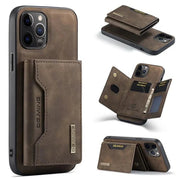 Case For IPhone Magnetic Detachable Card Holder Leather Wallet - Dluxeries