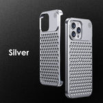 Metal Cooling Phone Case For iPhone Fragrance Rimless Shockproof Hollow Aluminum Heat Dissipation Cover