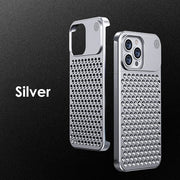 Metal Cooling Phone Case For iPhone Fragrance Rimless Shockproof Hollow Aluminum Heat Dissipation Cover - Dluxeries