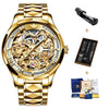 Gold Watches Men Skeleton Automatic Mechanical Wristwatch Luxury Top Brand - Dluxeries