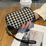 Houndstooth Embroidery Clutch Bag For Women