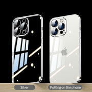 Luxury transparent case for iPhone with camera lens protection - Dluxeries