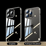 Luxury transparent case for iPhone with camera lens protection